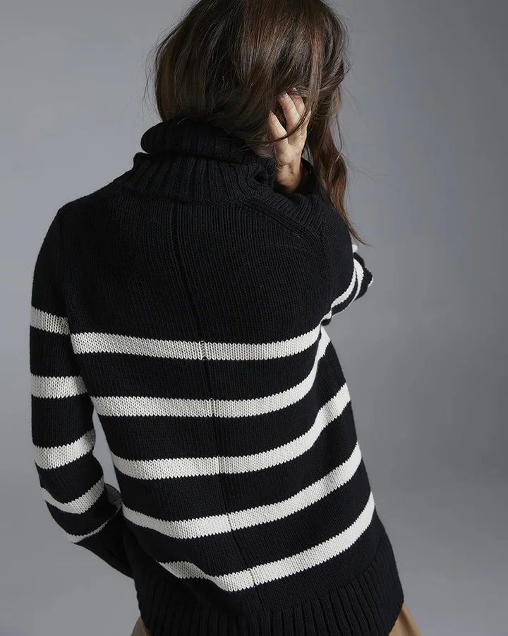 The Wynn Stripe Cotton Turtleneck