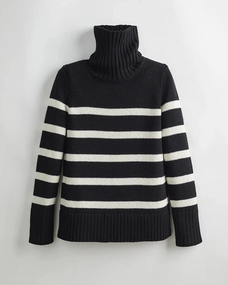 The Wynn Stripe Cotton Turtleneck