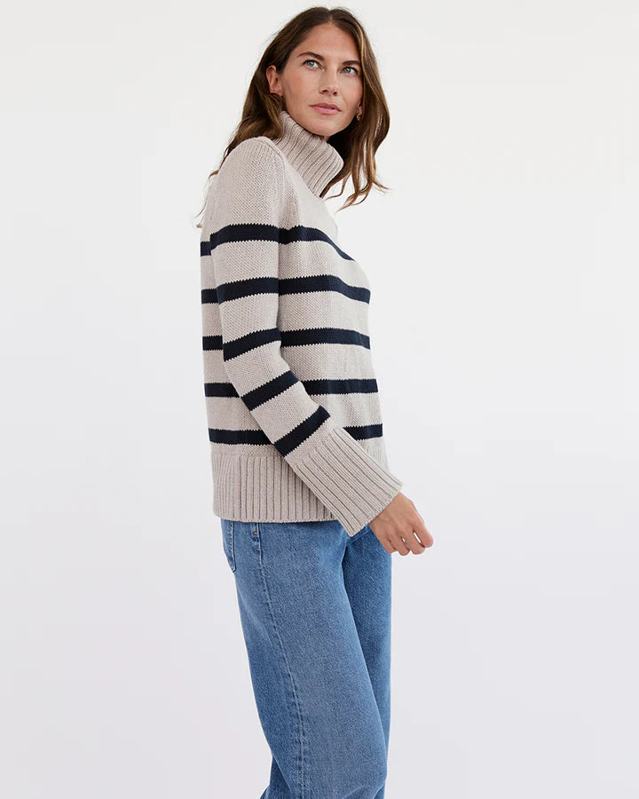 The Wynn Stripe Cotton Turtleneck