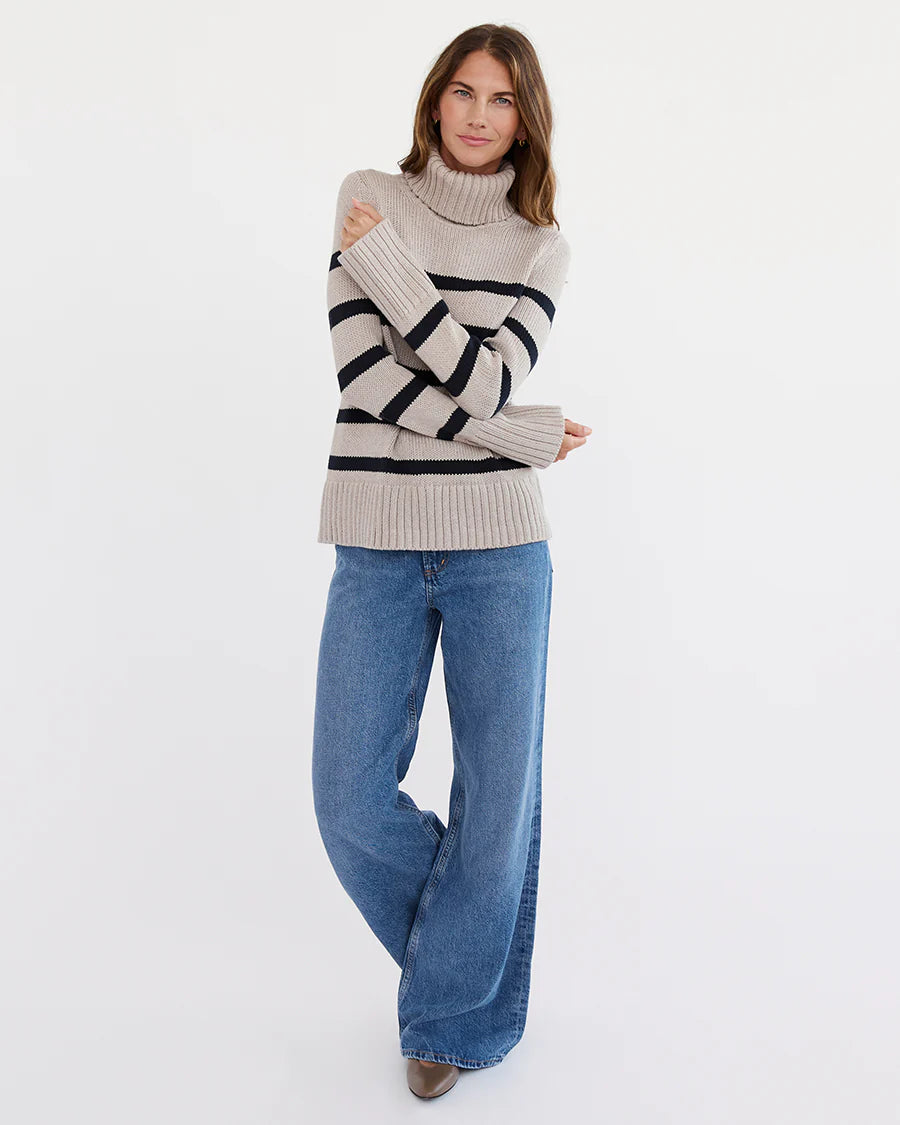 The Wynn Stripe Cotton Turtleneck