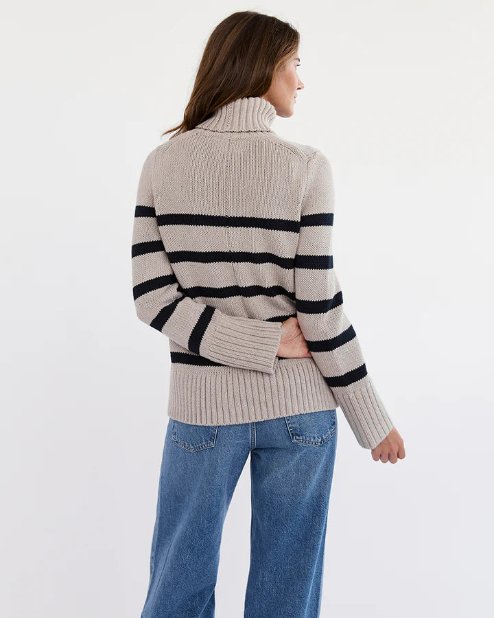 The Wynn Stripe Cotton Turtleneck