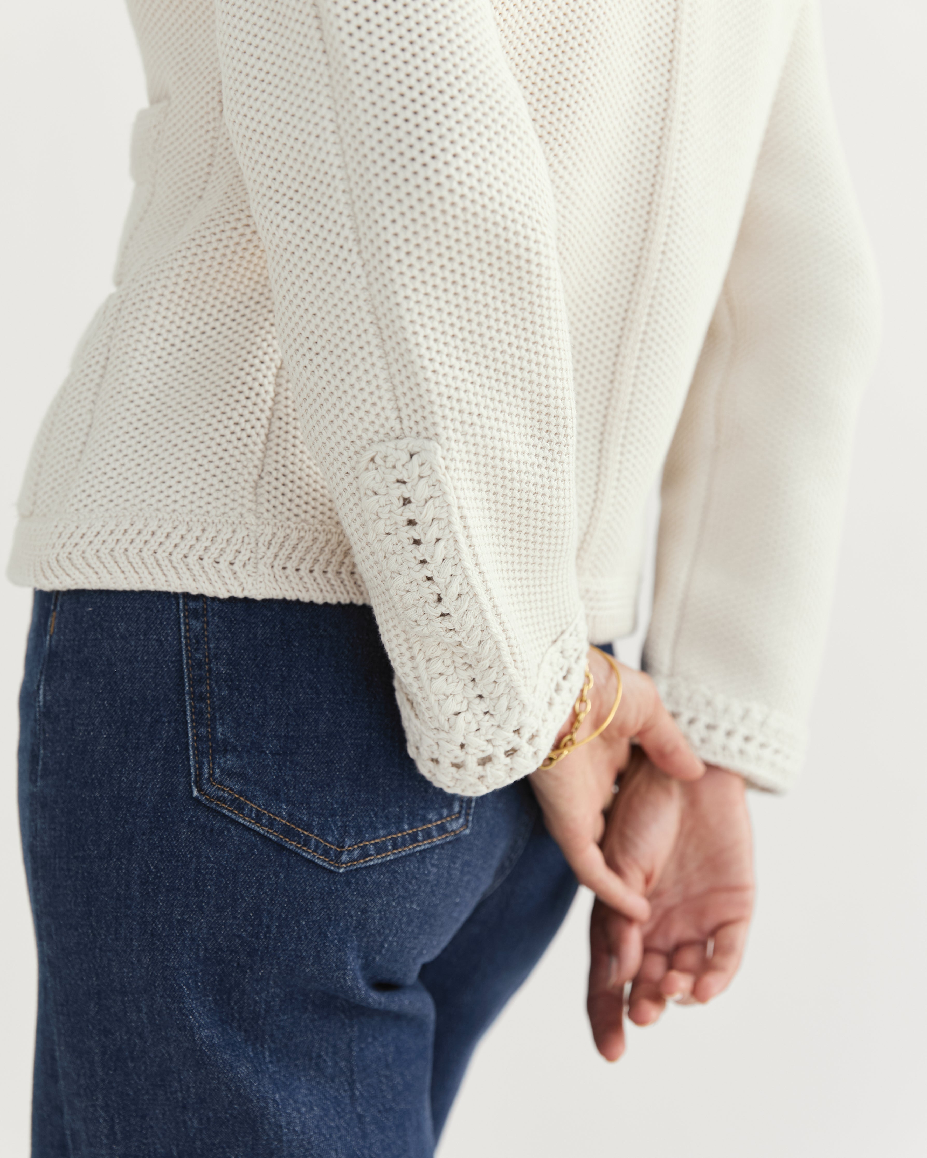 The Merion Cotton Cardigan - Ivory