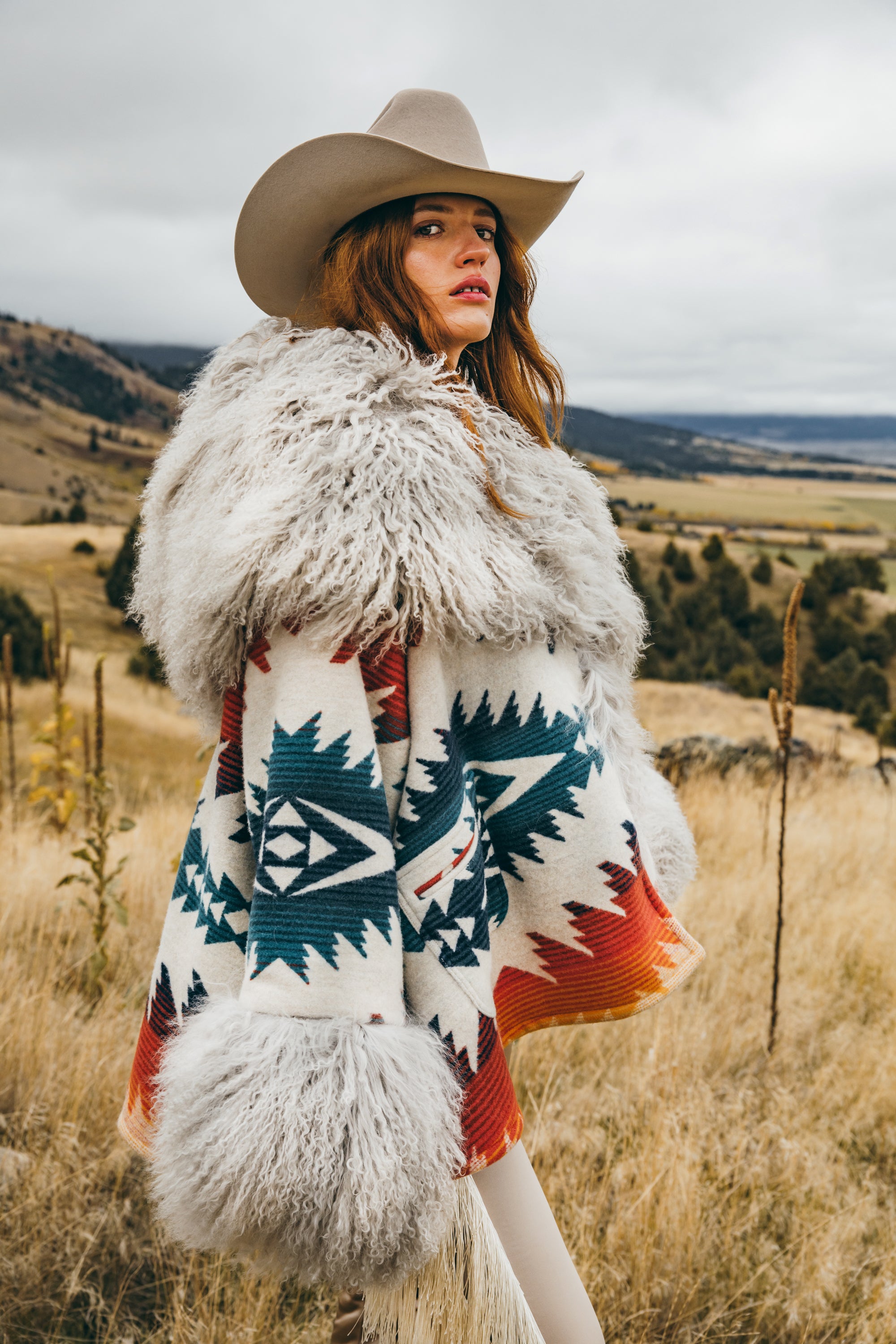 SUNSET PASS SHEARLING CLOAK