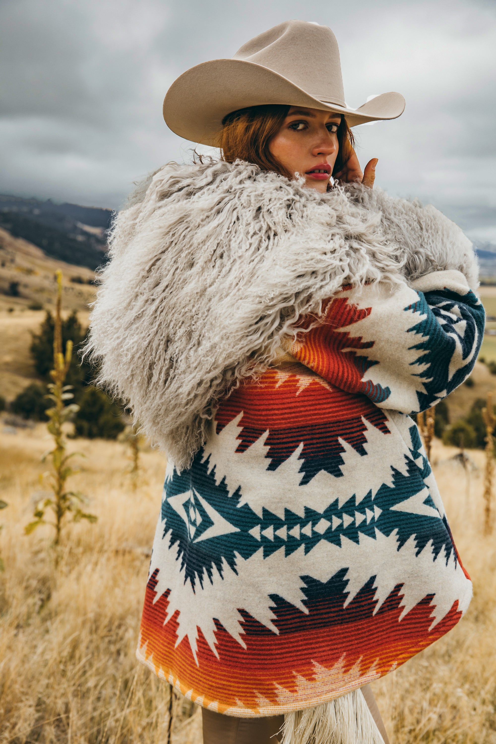 SUNSET PASS SHEARLING CLOAK