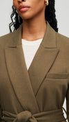 Belted Blazer in Cozy Jersey-Army