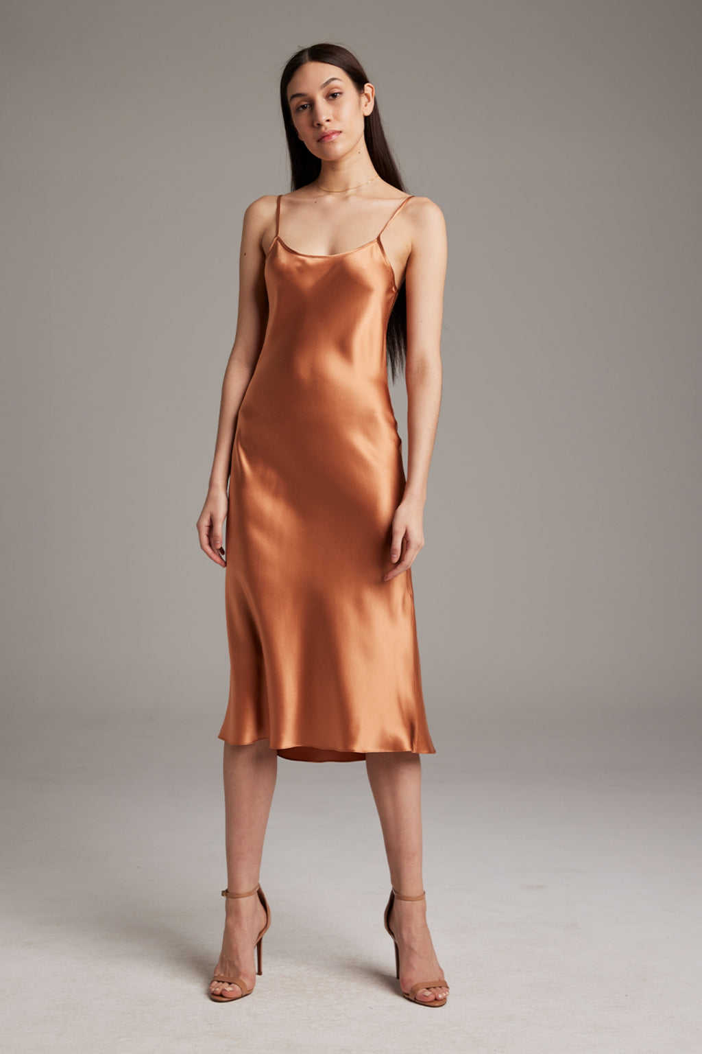 Midi Slip Dress - Terracotta