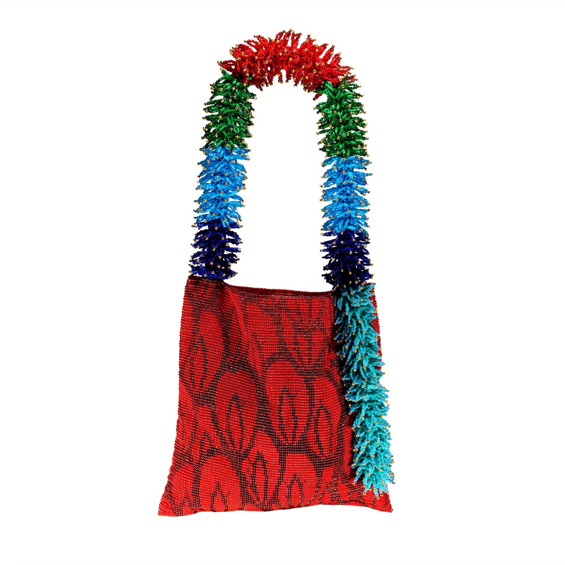 CLASH OF PRINTS BAG - MACAW RED, GREEN, BLUE & TURQUOISE