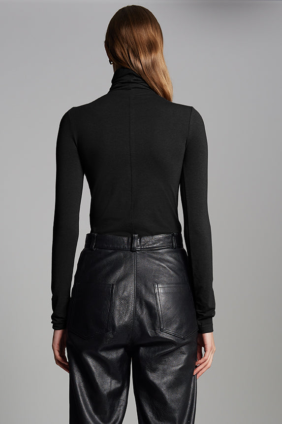 ANA T-NECK KNIT - BLACK