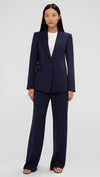 Single Button Blazer in Seasonless Wool -Navy