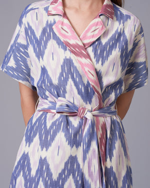 IKAT WEAVE WRAP DRESS