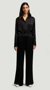 Pull on pant in Satin- Black