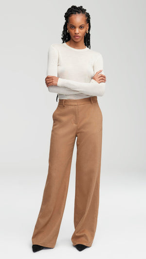 Soho Trouser in textured wool-camel