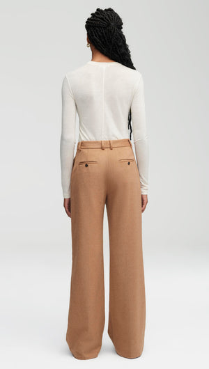 Soho Trouser in textured wool-camel