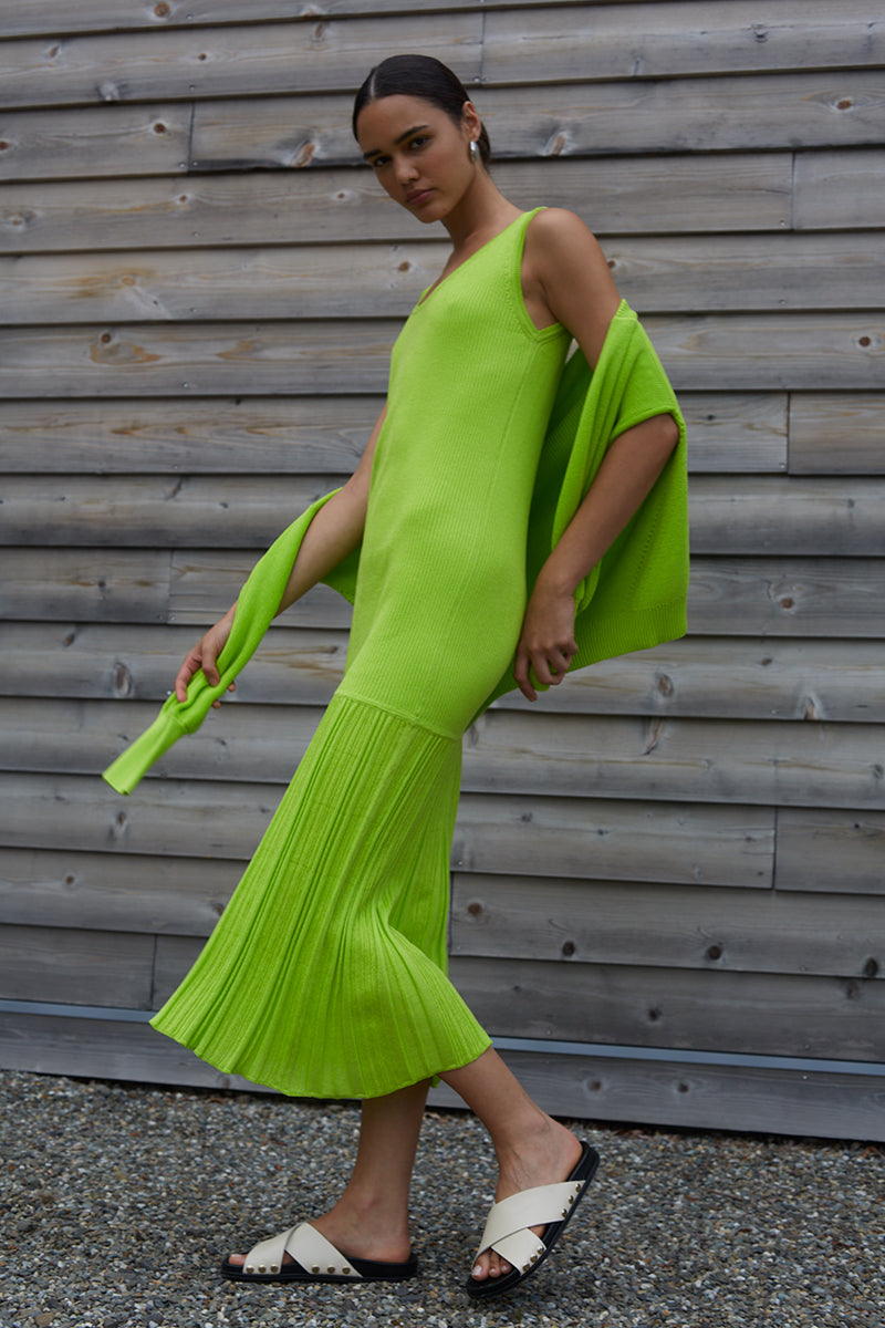 Angelina Dress - Neon Lime