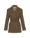 Belted Blazer in Cozy Jersey-Army