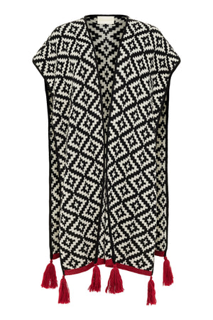 Gaucho Shawl - Black White