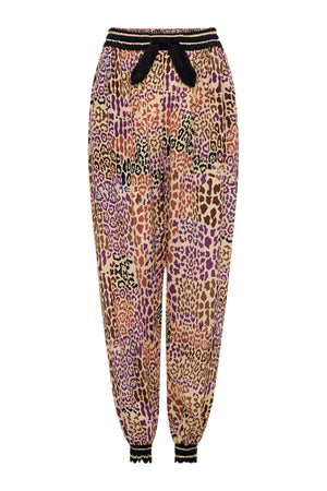 Genie Pants - Multi Leopard Purple
