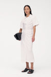 Chambray Denim Shirt Dress - Off White