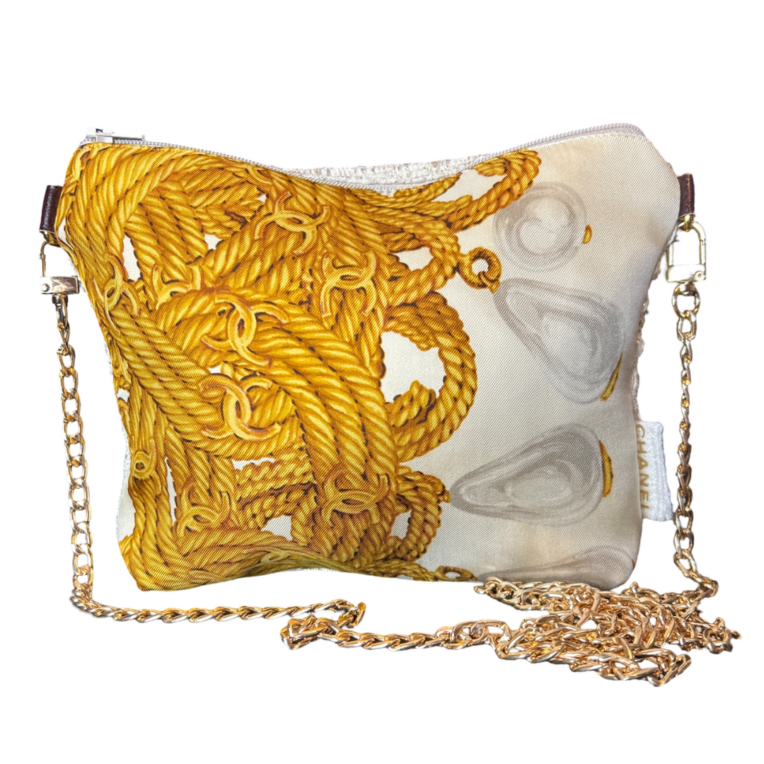 Chanel CC Logo Scarf | Chanel Crossbody Bag at Vintage Luxe Up