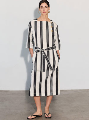 Constance Belted Shirtdress - Berber Stripe
