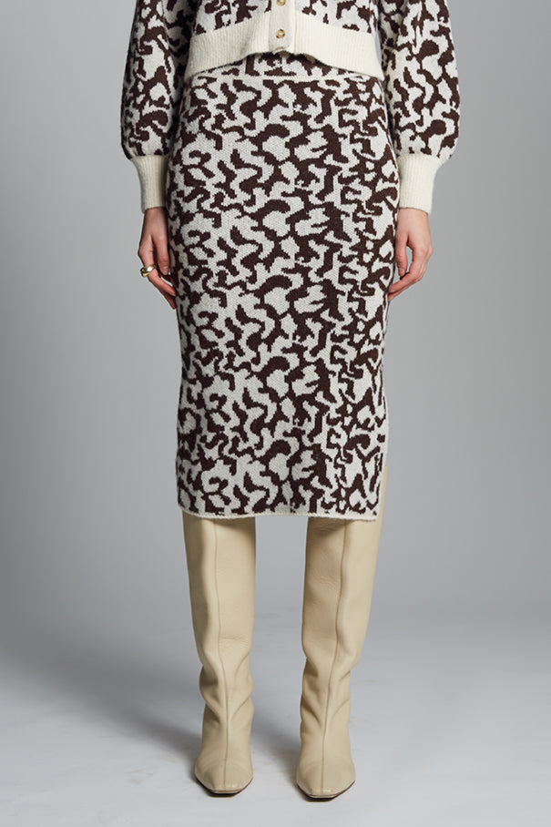 JUNO SKIRT - IVORY + ESPRESSO
