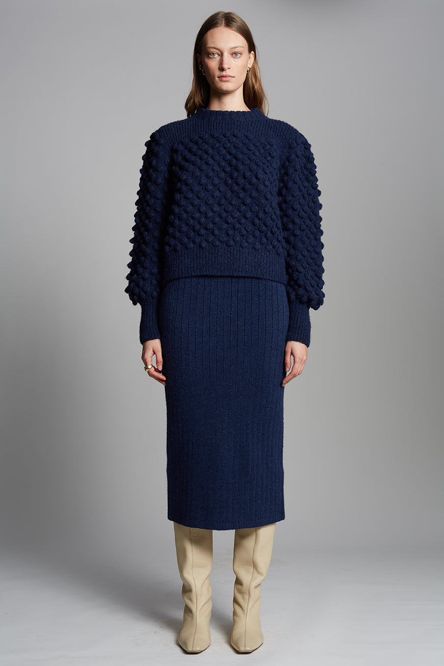 PIA TUBE SKIRT - NAVY