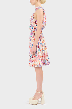 Avalon Silk Print Dress-Multi Color