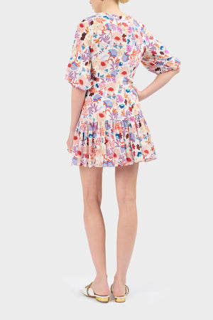 Annika Silk Print Dress-Multi Color