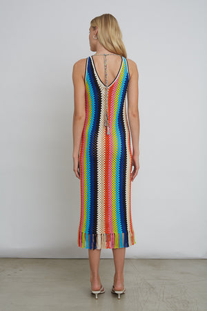 Natalie Crochet Dress- Multi Color