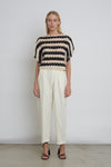 Ever Stripe Top - Ivory/Black Stripe