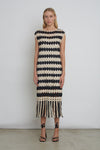 Shaya Stripe Dress -Ivory/Black Stripe