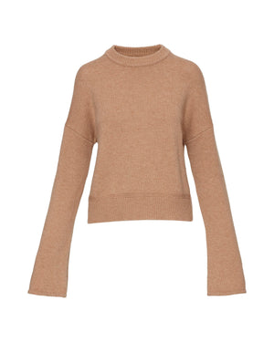 Everyday Boxy Crew in Wool-Cashmere-Camel