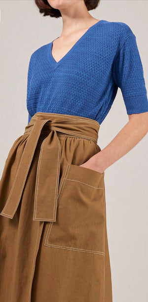 Wrap Twill Skirt - Khaki