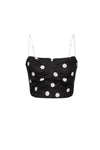 Clemence Top - Black w white polka dot