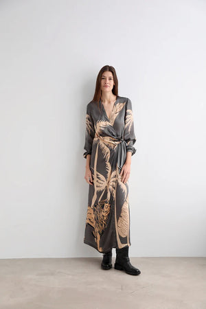 Long Dress - Lion Palm Gray