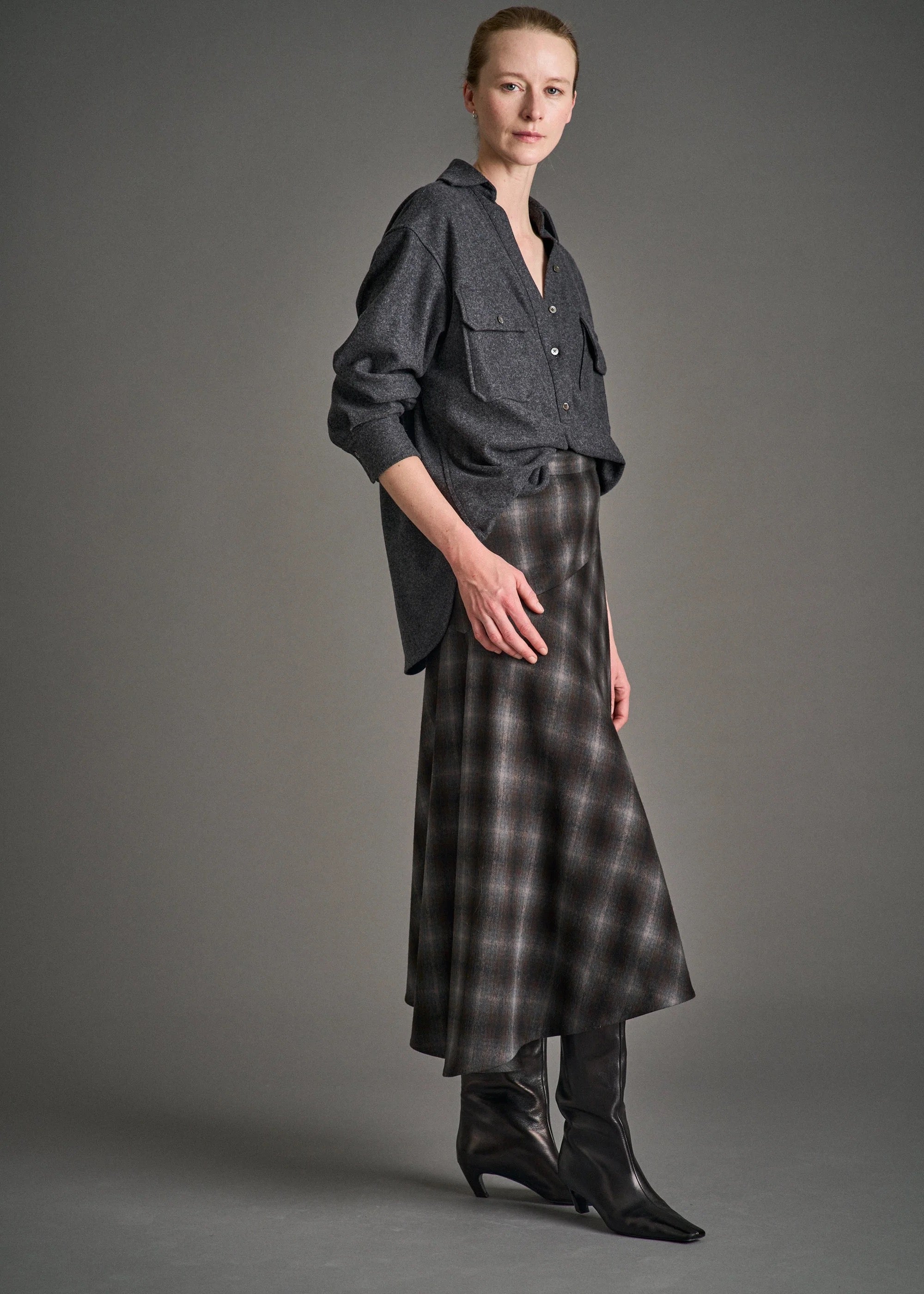 VERA SKIRT - Ombre plaid
