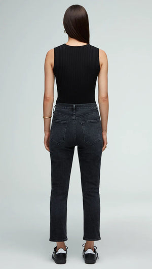 Agolde Riley Hi-Rise Crop Jean off-black