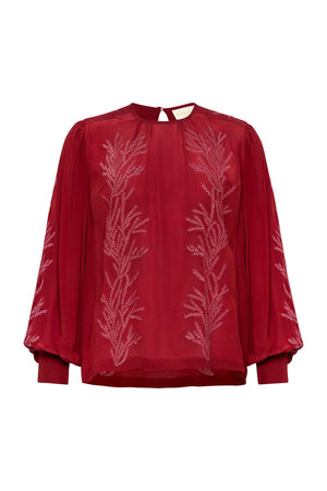 Eli Blouse Burgundy