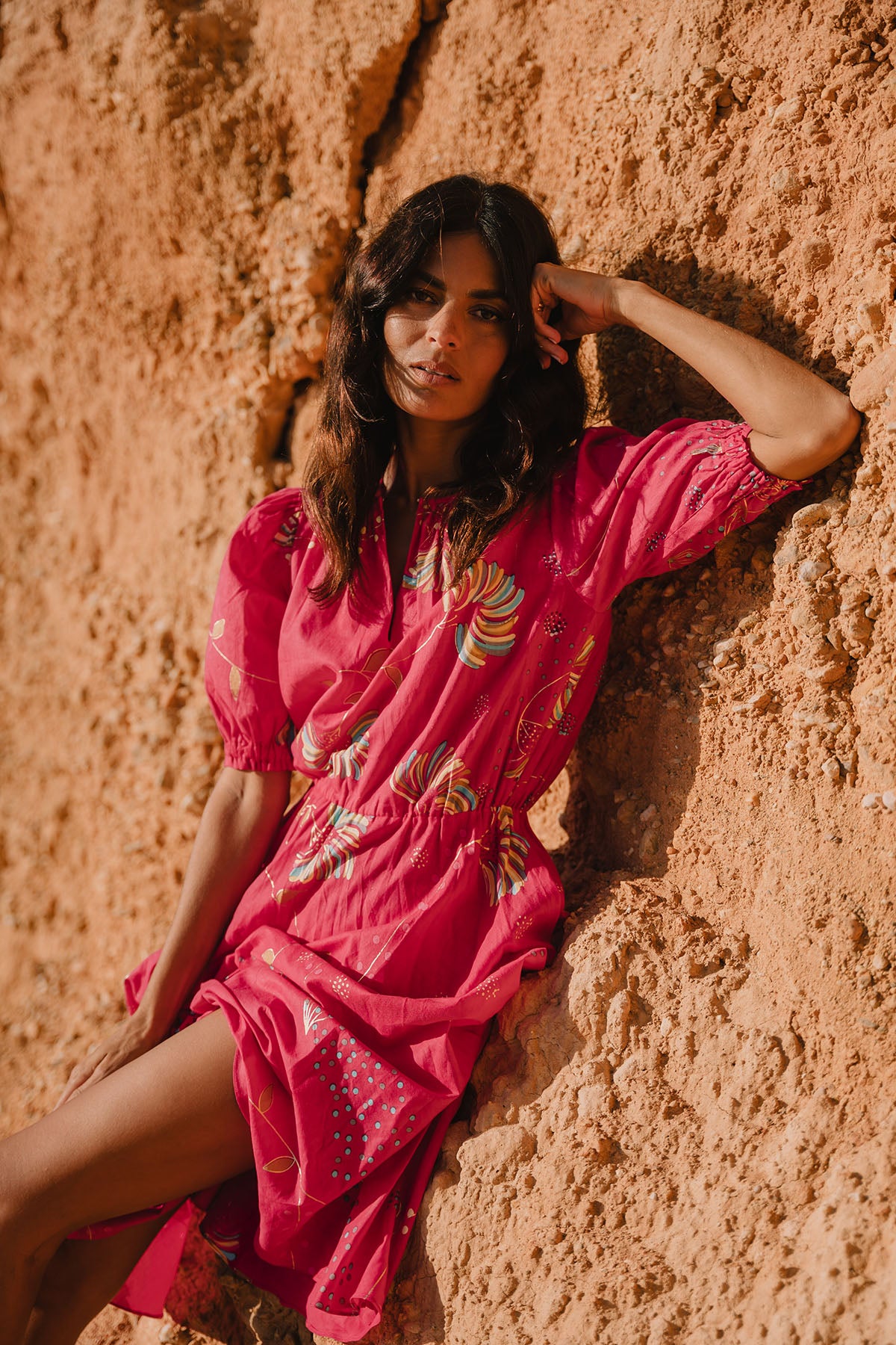 INES SHORT SLEEVE KNEE LENGTH DRESS