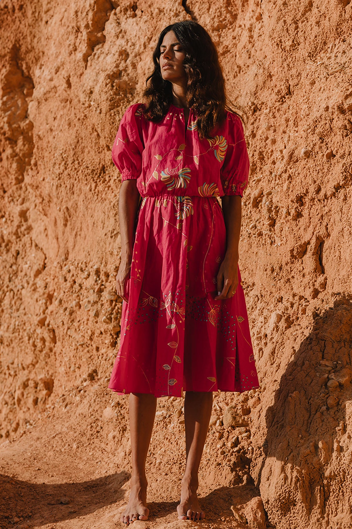 INES SHORT SLEEVE KNEE LENGTH DRESS