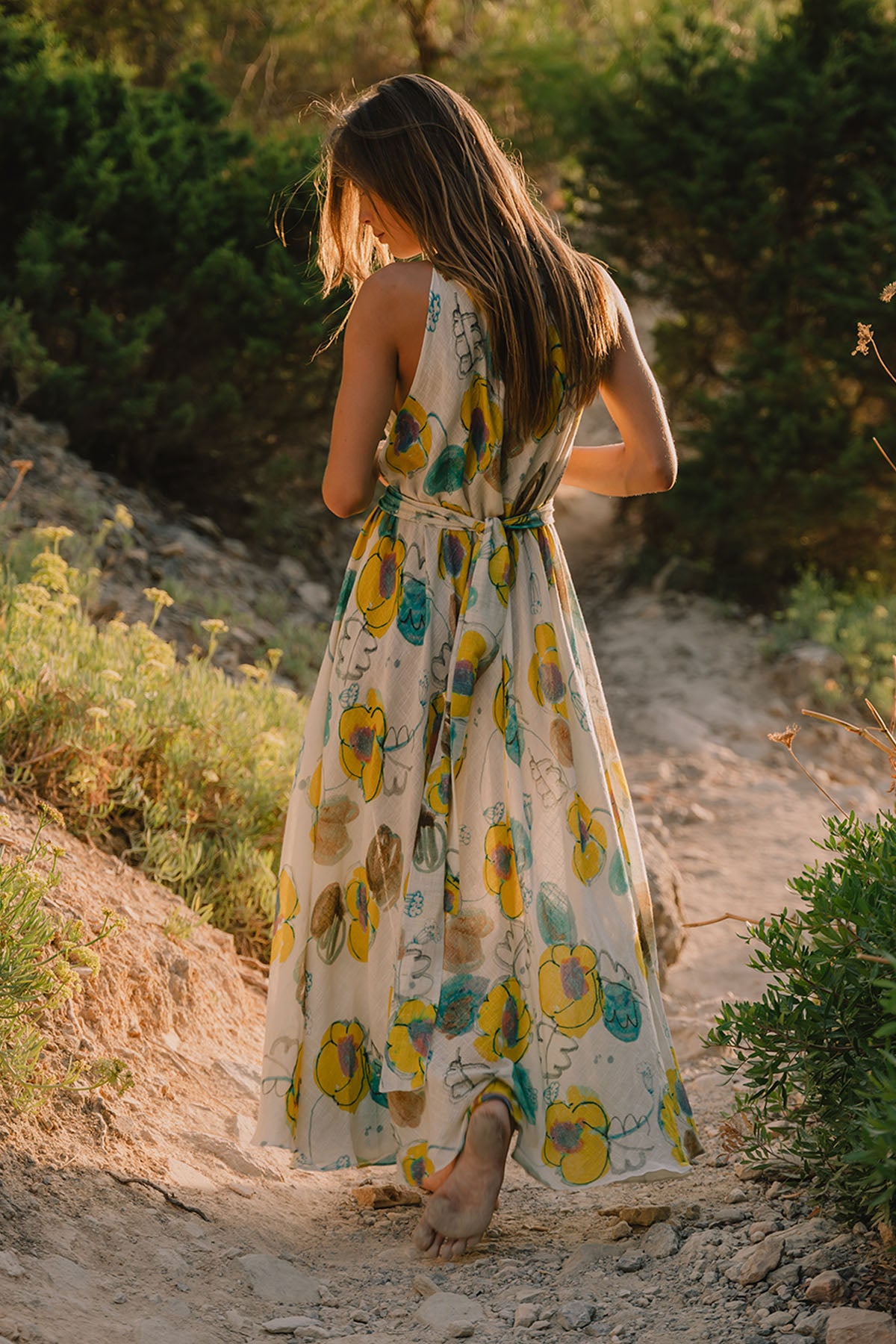 KATIE HALTER ANKLE LENGTH DRESS