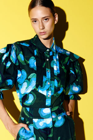 Chia Blouse - Recuerdos Verdes Print