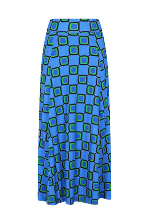 Julia Skirt - Cuadros Azul Print