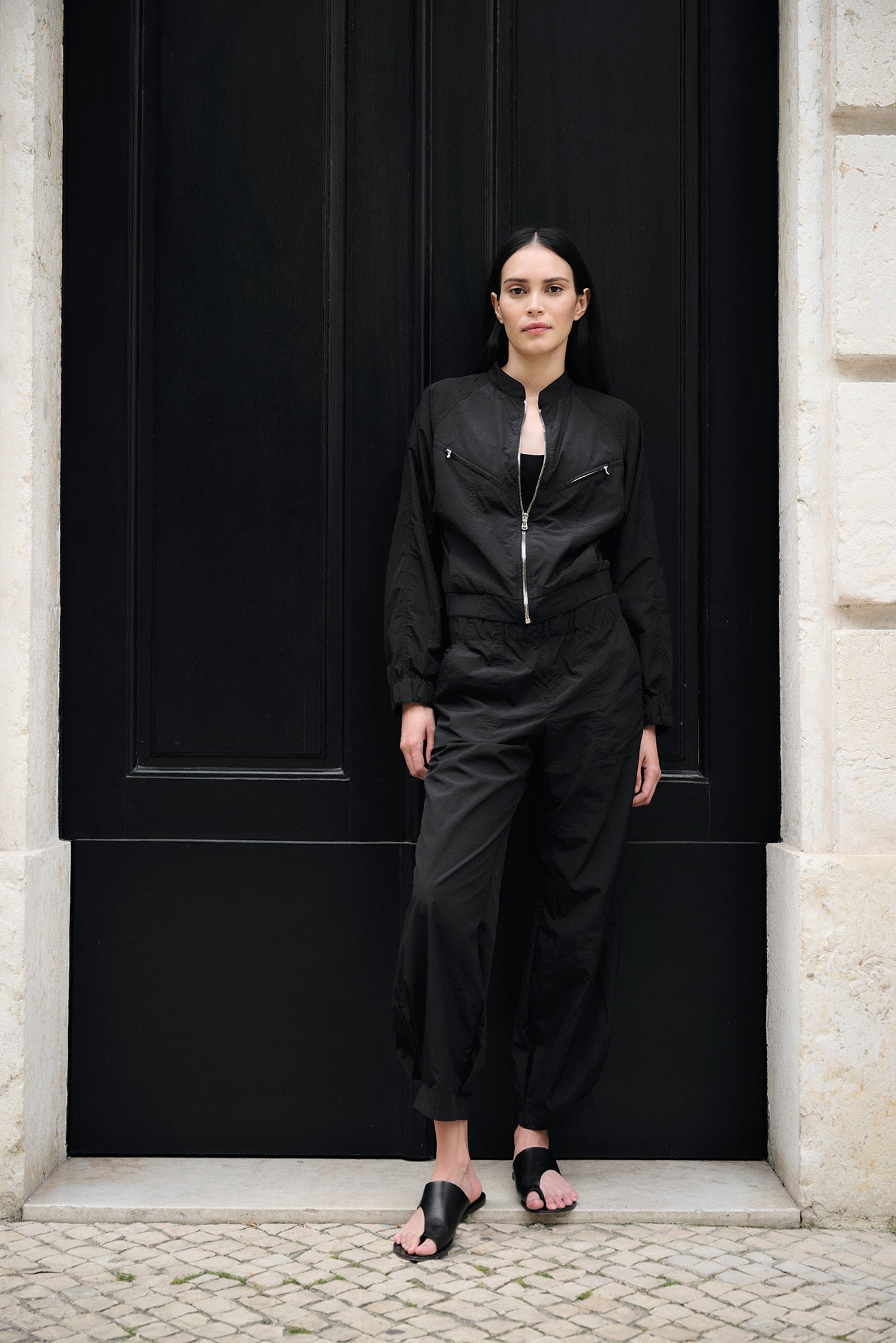 Naomi Japanese Eco Nylon Pant - Black