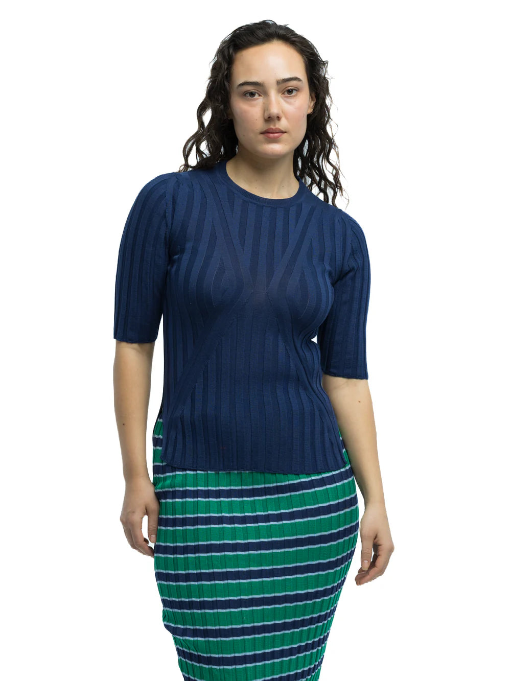 Luc Ribbed Short Sleeve Crewneck