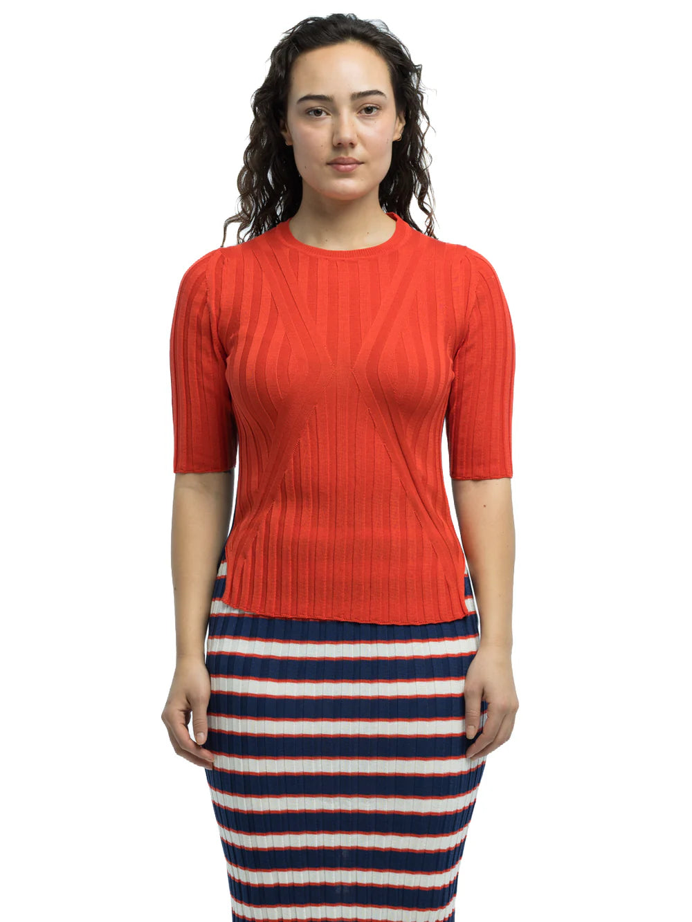 Luc Ribbed Short Sleeve Crewneck