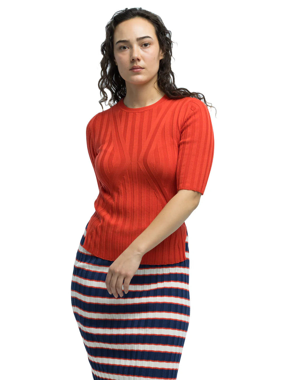 Luc Ribbed Short Sleeve Crewneck