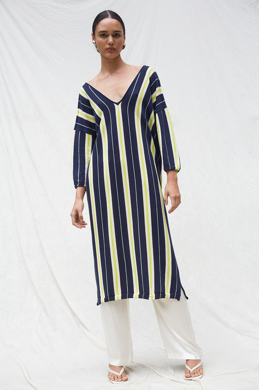 Maya Tunic - Navy/Ivory/Lime