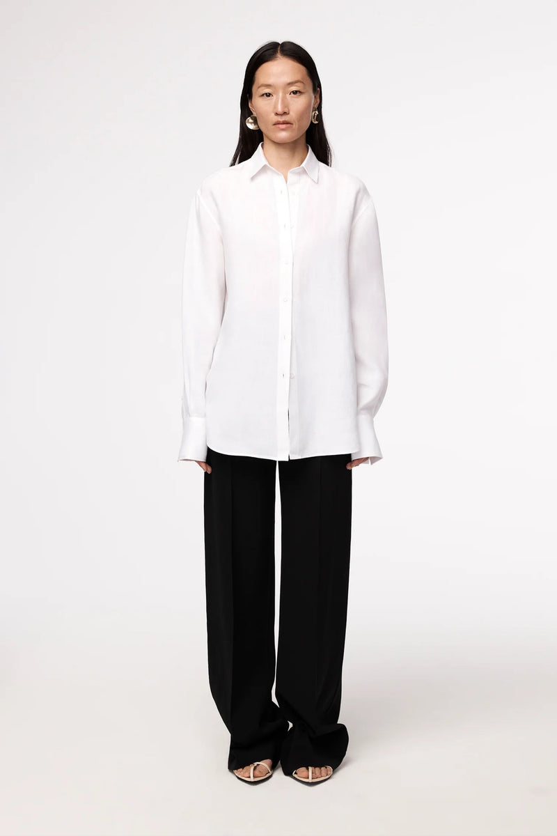 Linen Oversized Mens Shirt - White