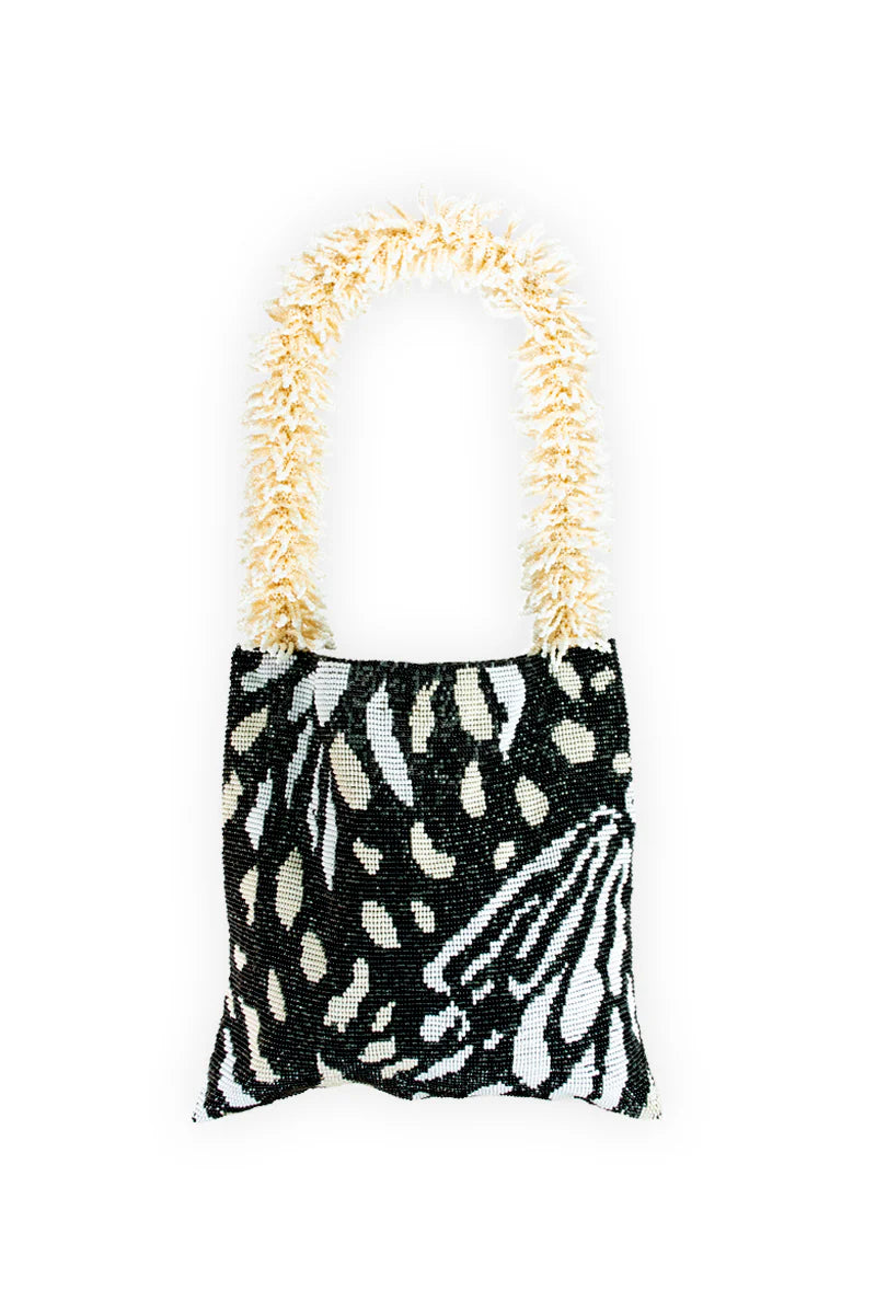 CLASH OF PRINTS BAG - BUTTERFLY BLACK, CREAM & WHITE